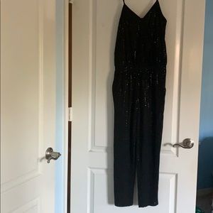 Black sequenced jumpsuit
